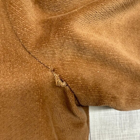 ✅Mens L VTG Cal Craft Faux Fur Lined Brown Corduroy Jacket Western **SMALL TEAR - Picture 4 of 12